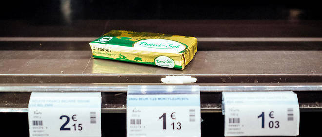 Dans certains supermarch&#233;s, les stocks de beurre sont presque vides.