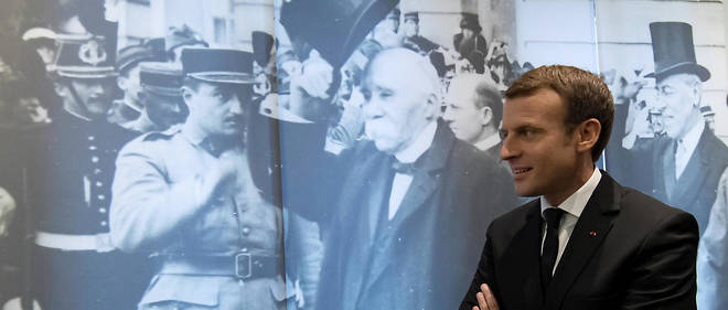 Emmanuel Macron au mus&#233;e Clemenceau, &#224; Paris, le 11 novembre 1917. &#160;