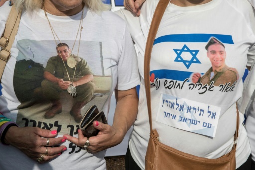 Photo prise lors d'une manifestation de soutien au soldat franco-israélien Elor Azaria, le 9 août 2017 à Ramla © JACK GUEZ AFP/Archives