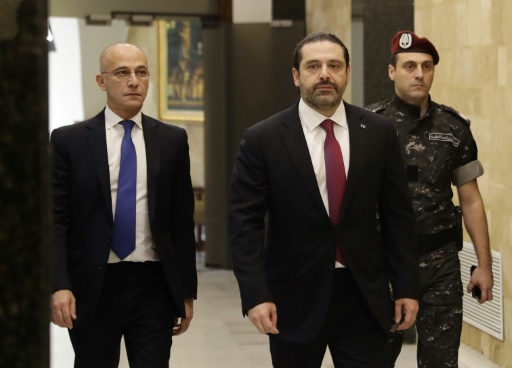 Le Premier ministre libanais Saad Hariri lors de son arrivée au palais présidentiel de Baabda, près de Beyrouth, on December 5, 2017. ©  AFP