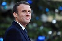  Emmanuel Macron lors du One Planet Summit à Boulogne-Billancourt le 12 décembre 2017.  © 