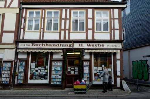 La librairie de Helga Weyhe, la plus ancienne d'Allemagne, dans la ville de Salzewedel le 10 janvier 2018 © John MACDOUGALL AFP