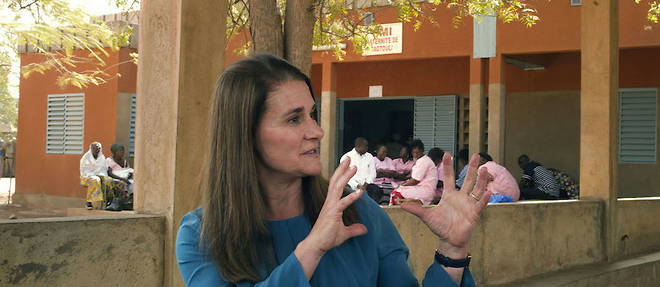 Melinda Gates &#224; la clinique de Zagtouli, au Burkina Faso.