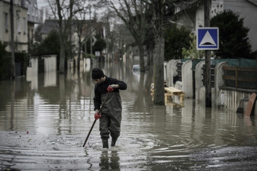 Inondations à Villeneuve-Saint-Georges, au sud de Paris, le 25 janvier 2018 © Philippe LOPEZ AFP