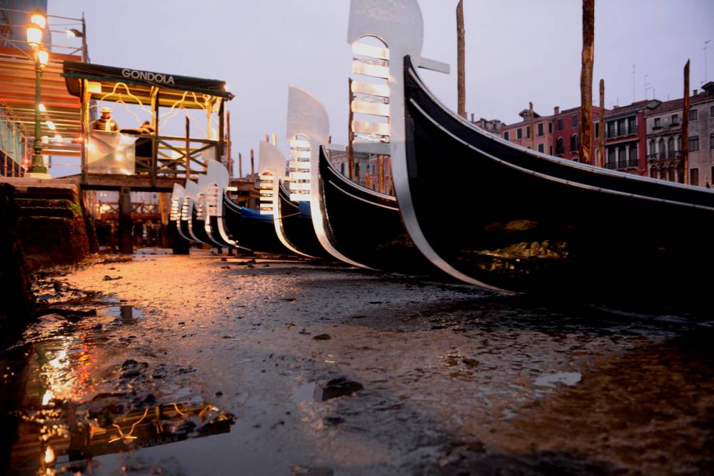 Gondoles en cale sèche à Venise ©  MARCO SABADIN / AFP