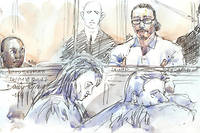   
Jawad Bendaoud, Mohamed Soumah et Youssef Aït-Boulahcen comparaissent devant le tribunal correctionnel de Paris jusqu'au 14 février, les deux premiers pour « recel de malfaiteurs terroristes », et le dernier pour non-dénonciation de crime.
   ©BENOIT PEYRUCQ