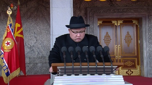 Kim Jong Un s'exprimant à la télévision nord-coréenne le 8 février 2018 © KCTV KCTV/AFP/Archives