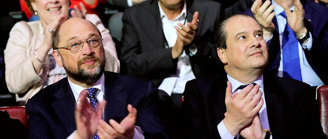 Martin Schulz et Jean-Christophe Cambad&#233;lis en 2014.