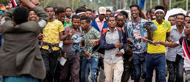 Manifestations d'Oromos, le 1er octobre 2017, &#224; Bishoftu.&#160;