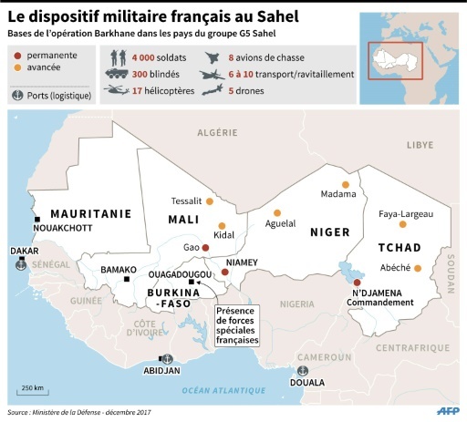 Le dispositif militaire français au Sahel ©  AFP