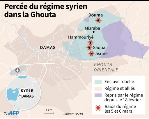 Percée du régime syrien dans la Ghouta © Gillian HANDYSIDE AFP