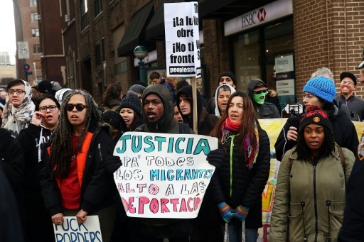 Manifestation contre les arrestations de clandestins par les services fédéraux de l'immigration (ICE), le 8 janvier 2016 à New York © SPENCER PLATT Getty/AFP/Archives