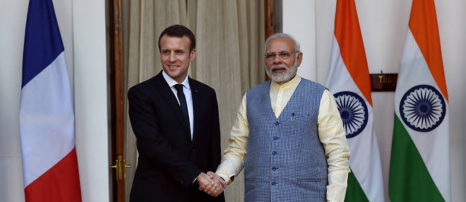 Emmanuel Macron a rencontr&#233; Narendra Modi &#224; New Delhi.