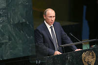  Le président Poutine à l'ONU en 2015. 