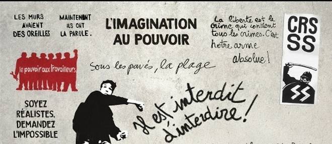 Slogans de mai 68 en France: la part belle a l'impertinence