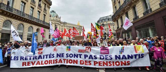 Manifestation de retrait&#233;s &#224; Paris en septembre 2017.&#160;&#160;