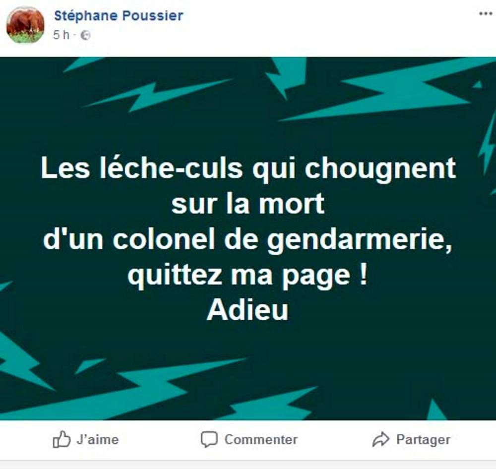 La France Insoumise condamne les tweets "abjects" de Stéphane Poussier. ©  Capture d'écran Facebook / Stéphane Poussier