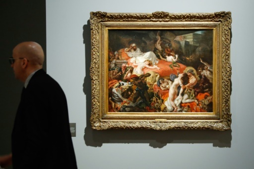 "La mort de Sardanapale" dans l'exposition Delacroix au Louvre le 27 mars 2018 © PATRICK KOVARIK AFP