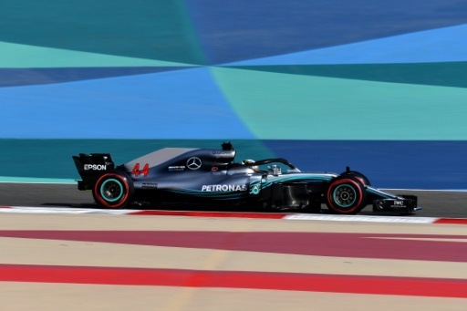 Lewis Hamilton 9e sur la grille du GP de Bahrein le 7 avril 2018 © ANDREJ ISAKOVIC AFP