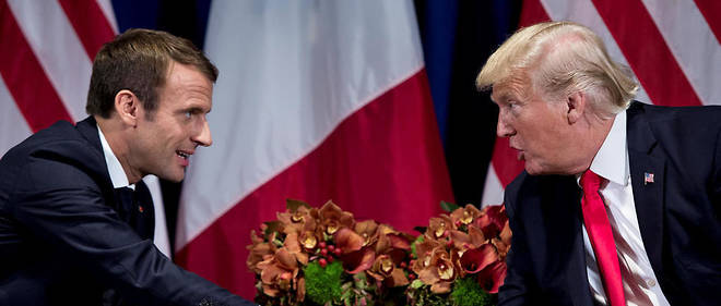 Emmanuel Macron et Donald Trump, le 18 septembre 2017, &#224; New York.