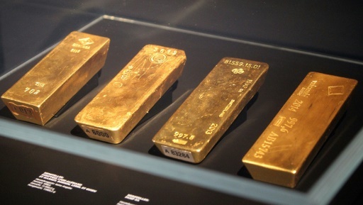 Des lingots d'or appartenant à l'Allemagne exposés au siège de la "Bundesbank" à Francfort? le 10 avril 2018 © Daniel ROLAND AFP