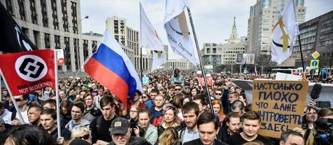 A Moscou, des milliers de Russes dans la rue contre le blocage de Telegram