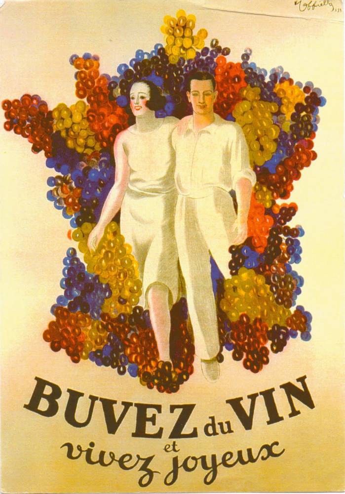 Affiche "Buvez du vin, vivez joyeux" ©  DR