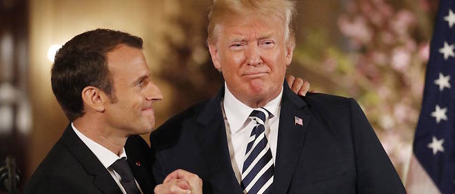 Emmanuel Macron et Donald Trump lors de la visite d'&#201;tat du pr&#233;sident fran&#231;ais &#224; Washington.&#160;&#160;