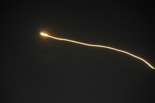 Un missile israélien au-dessus de la Syrie, le 10 mai 2018 © Handout SANA/AFP