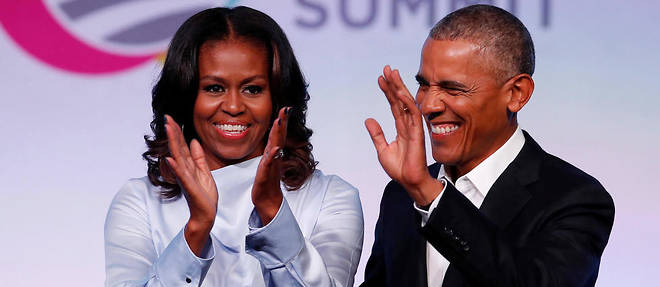 L'ancien pr&#233;sident Barack Obama et sa femme Michelle.