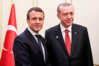  Emmanuel Macron et Recep Tayyip Erdogan, à Bruxelles, le 25 mai 2017. 
