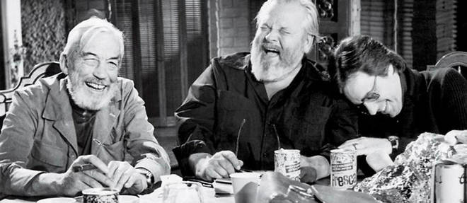 John Huston et Orson Welles sur le tournage de The Other Side of The Wind.