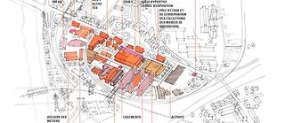  Le plan-guide de la future Coop d’Alsace dessine un nouveau centre urbain pour redorer l’image de la friche industrielle.  