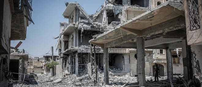 La ville de Raqqa a &#233;t&#233; d&#233;truite dans les combats entre l'EI et les Forces d&#233;mocratiques syriennes.
