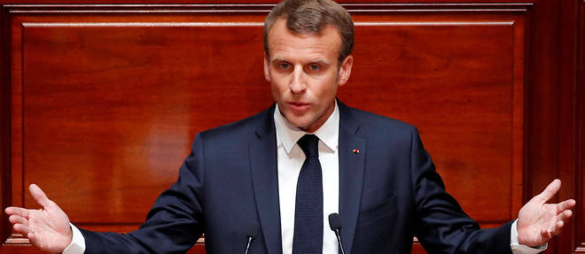 Emmanuel Macron lors de son discours devant le Congr&#232;s r&#233;uni &#224; Versailles le 9 juillet.