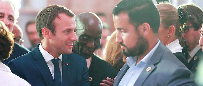 Alexandre Benalla aux cotes d'Emmanuel Macron, en juin 2017.
