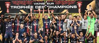  Le PSG a remporté face à Monaco le premier titre mis en jeu cette saison.  ©ANNE-CHRISTINE POUJOULAT