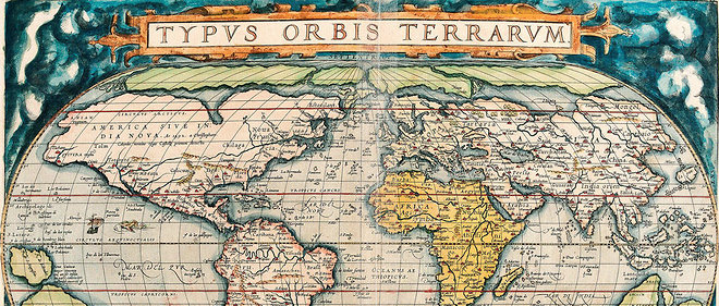 << Les defis economiques, securitaires et environnementaux auxquels nous faisons face sont trop interconnectes pour que les seules institutions nationales et locales puissent les resoudre. >> Carte de geographie tiree de Theatrum Orbis Terrarum, d'Abraham Ortelius (1527-1598).

