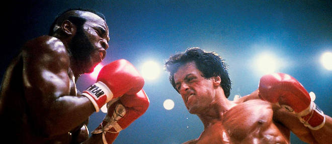  Clubber Lang (Mister T) et Rocky Balboa (Sylvester Stallone) : duel titanesque sur le ring pour un 3e volet au generique illustre par le legendaire << Eye of the Tiger >>, de Survivor.  (C)Neil Leifer