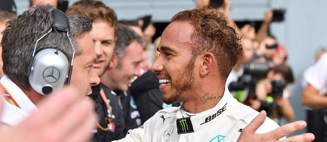 Hamilton apres sa victoire a Monza