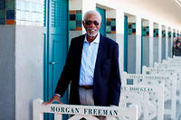  Morgan Freeman a vu une cabine prendre son nom sur la promenade des Planches a Deauville le 7 septembre. 