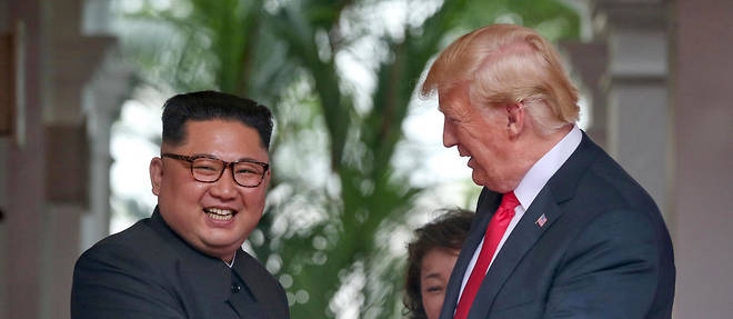 Donald Trump et Kim Jong-un lors du sommet de Singapour, le 12 juin. 