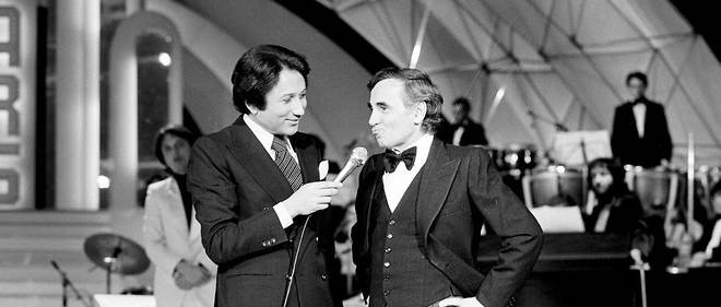 Michel Sardou et Charles Aznavour dans les annees 1970.