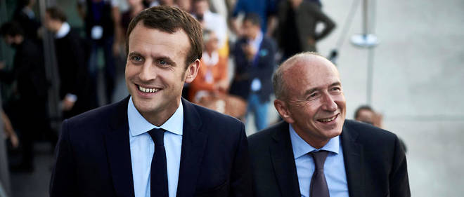 Emmanuel Macron et Gerard Collomb en septembre 2016, aux debuts de l'aventure En marche.