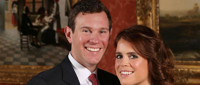 Eugenie d'York et son fiance Jack Brooksbank a Buckingham Palace.