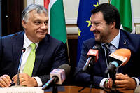  Le Premier ministre hongrois Viktor Orban et le ministre de l'Interieur italien Matteo Salvini. 