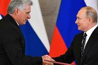 Au Kremlin, Poutine et le pr&eacute;sident cubain r&eacute;affirment leurs liens d'&quot;alli&eacute;s strat&eacute;giques&quot;