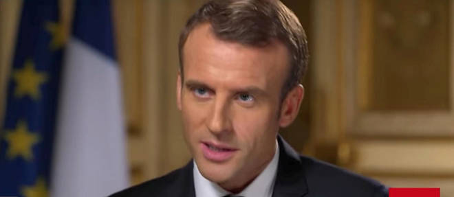 Emmanuel Macron lors de son interview accordee a CNN.