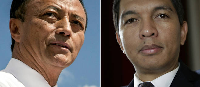 Les deux finalistes de la presidentielle malgache : Marc Ravalomanana et Andry Rajoelina.