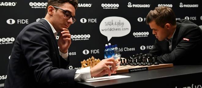 Echecs: Carlsen et Caruana a egalite a mi-parcours du championnat du monde